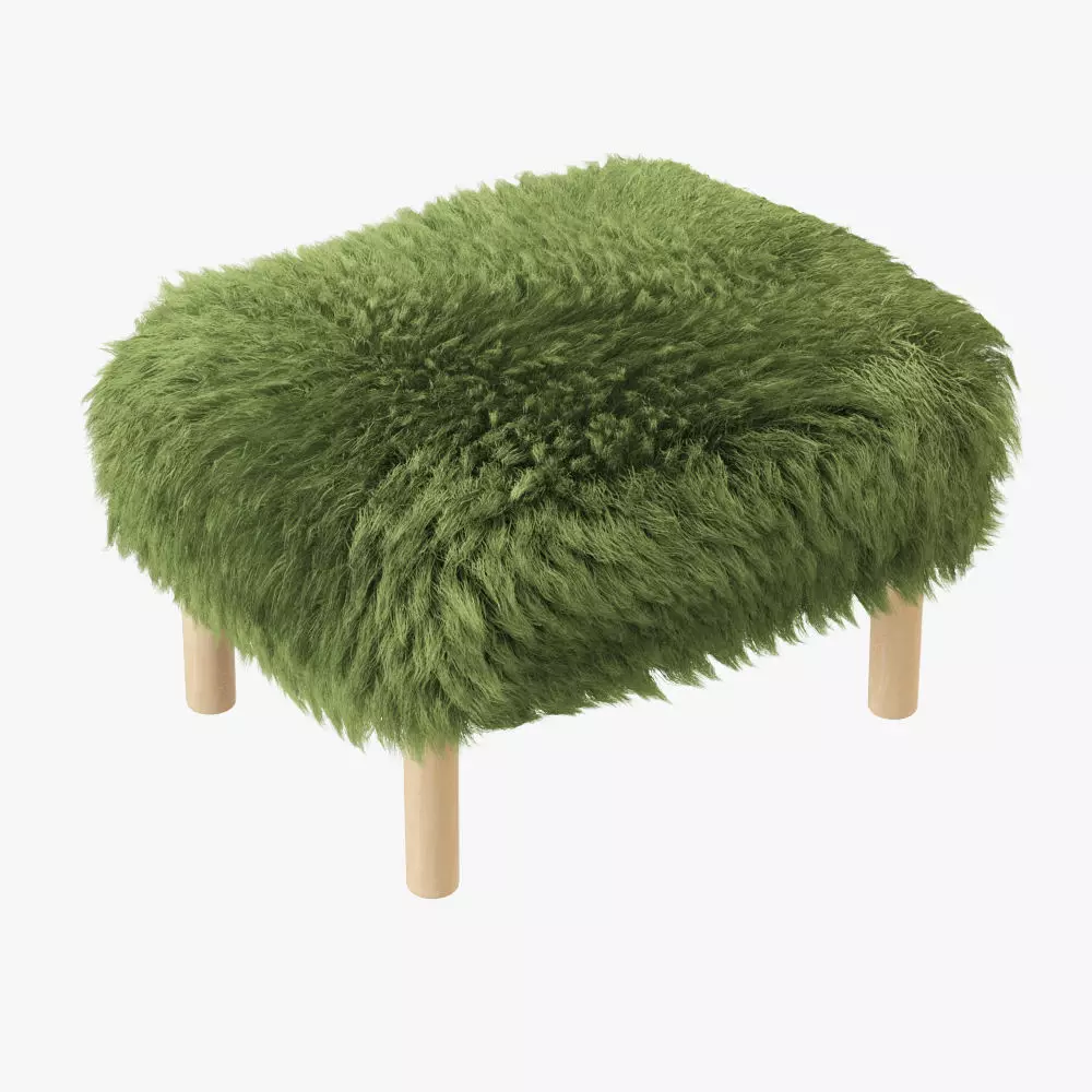 Bronwen Sheepskin Footstool 3D model_0