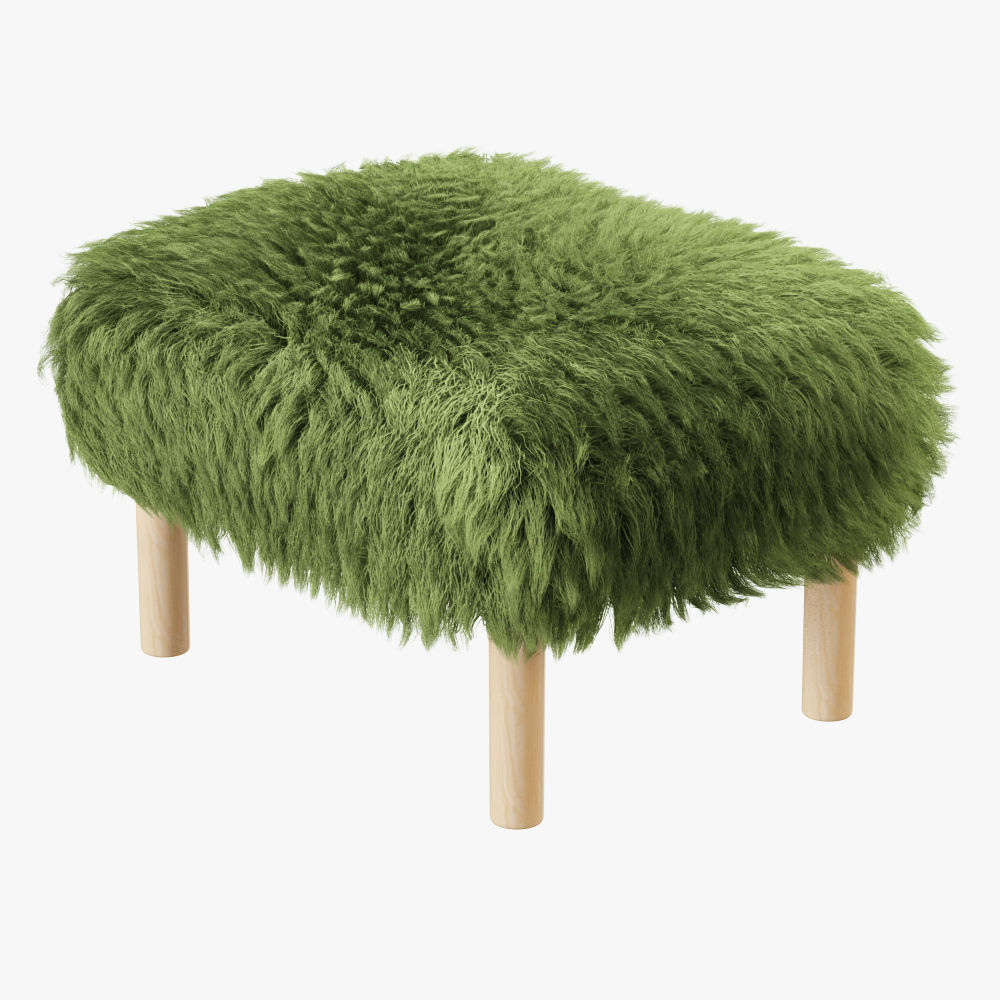 Bronwen Sheepskin Footstool 3D model_1