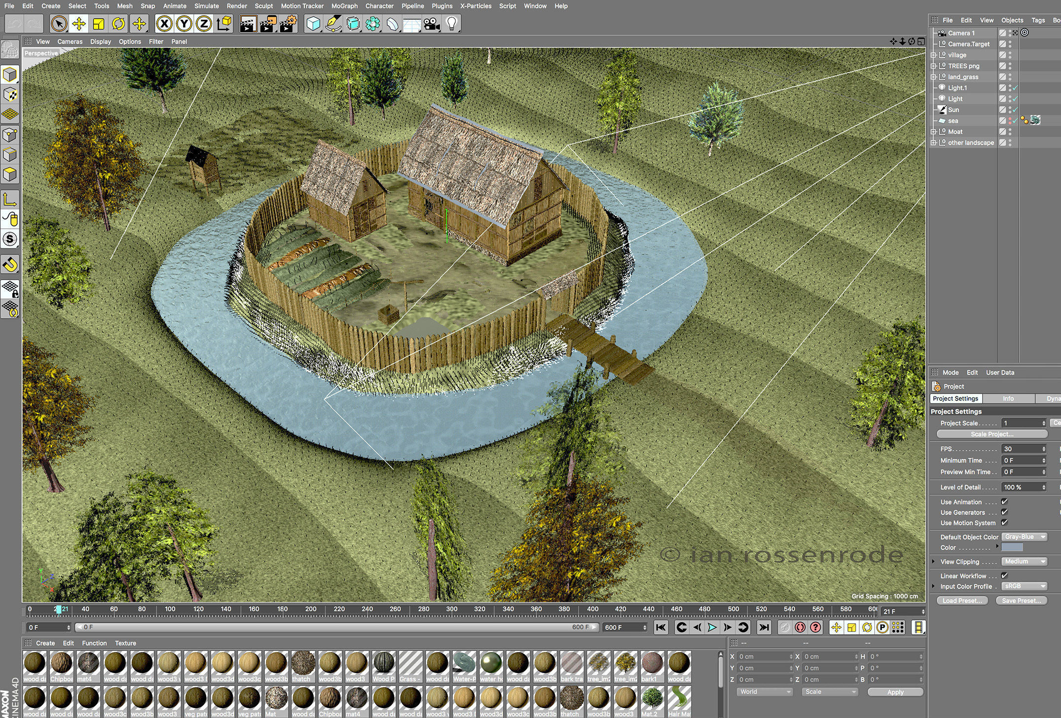 Medieval Historical fort village 3D model_2