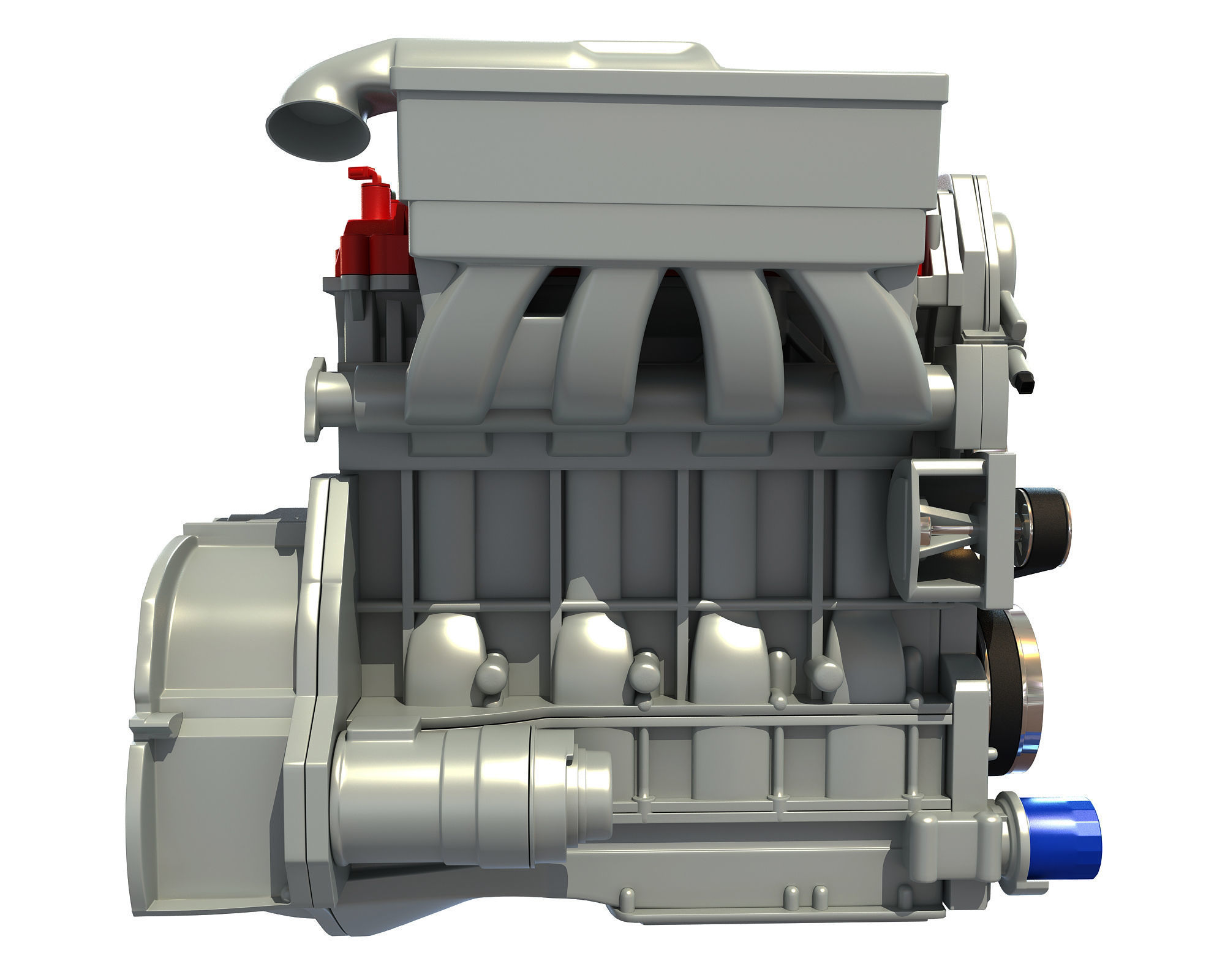 Generic Car Engine 3D model_5