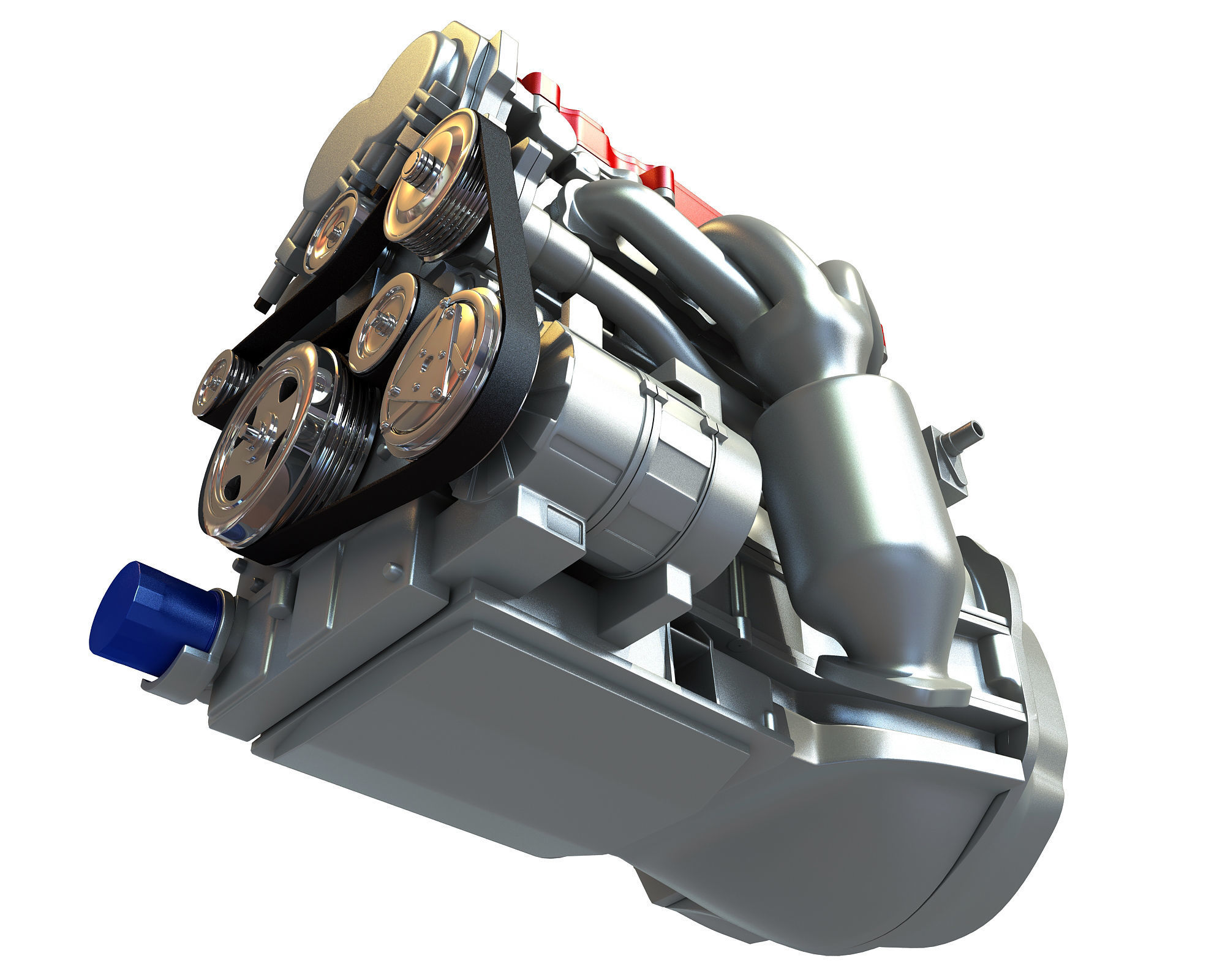 Generic Car Engine 3D model_7