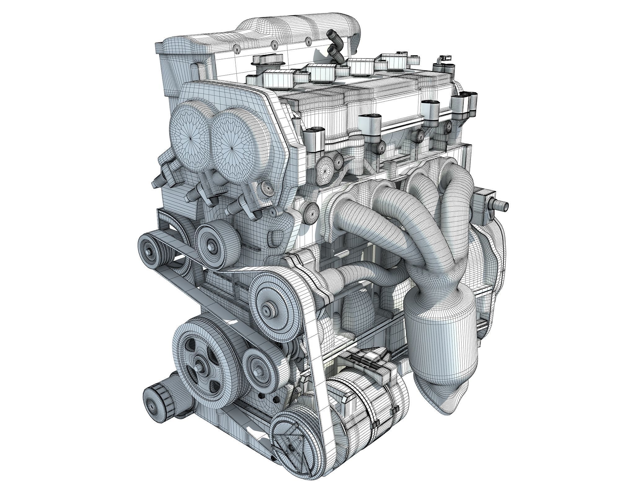 Generic Car Engine 3D model_14