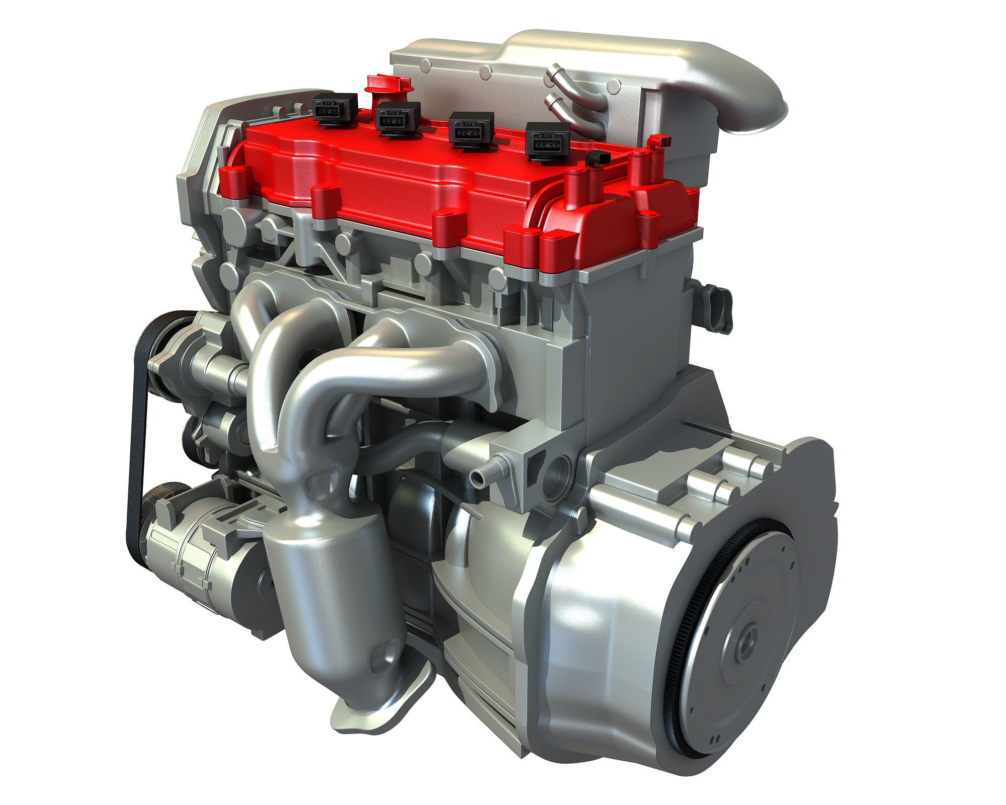 Generic Car Engine 3D model_2