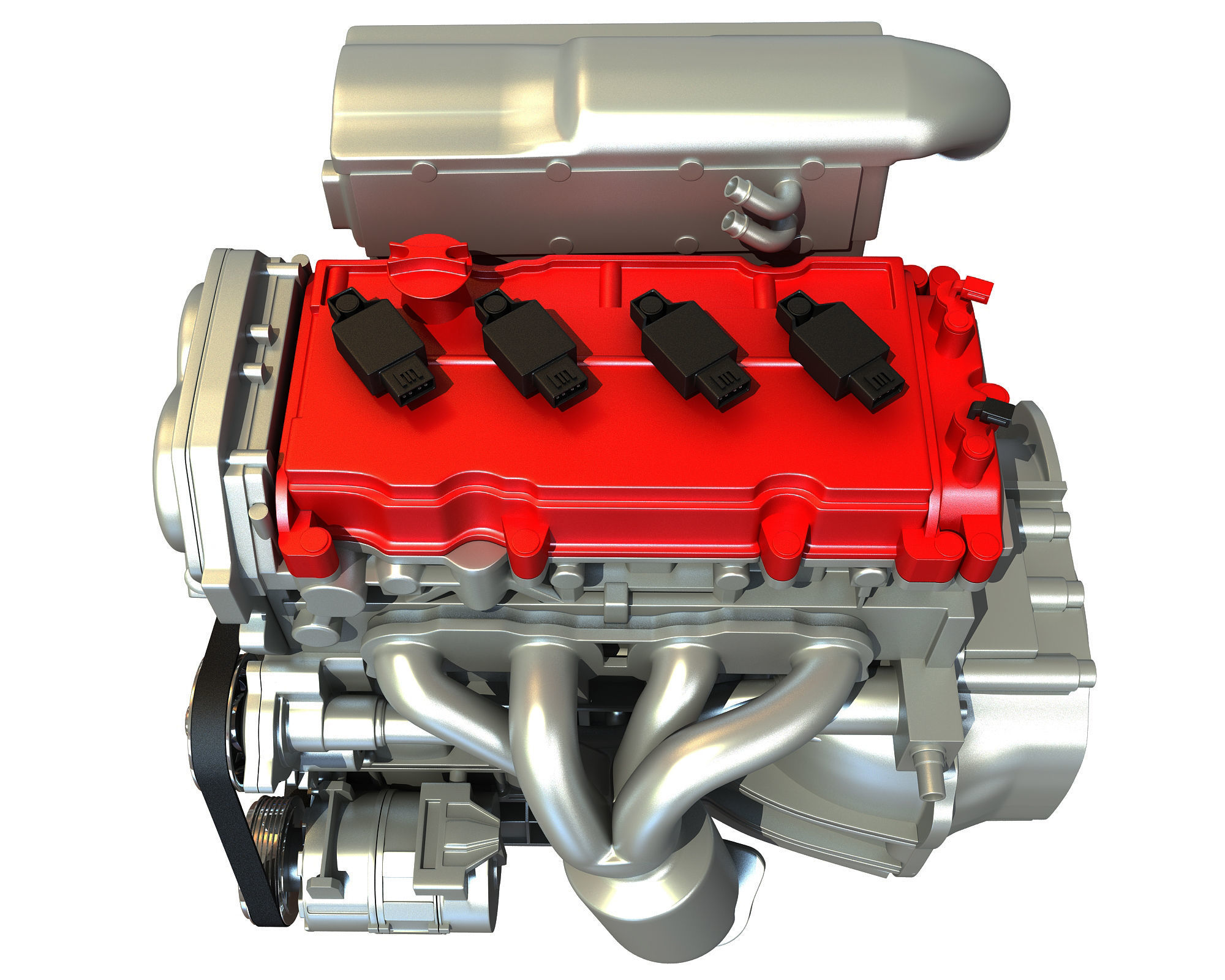 Generic Car Engine 3D model_8