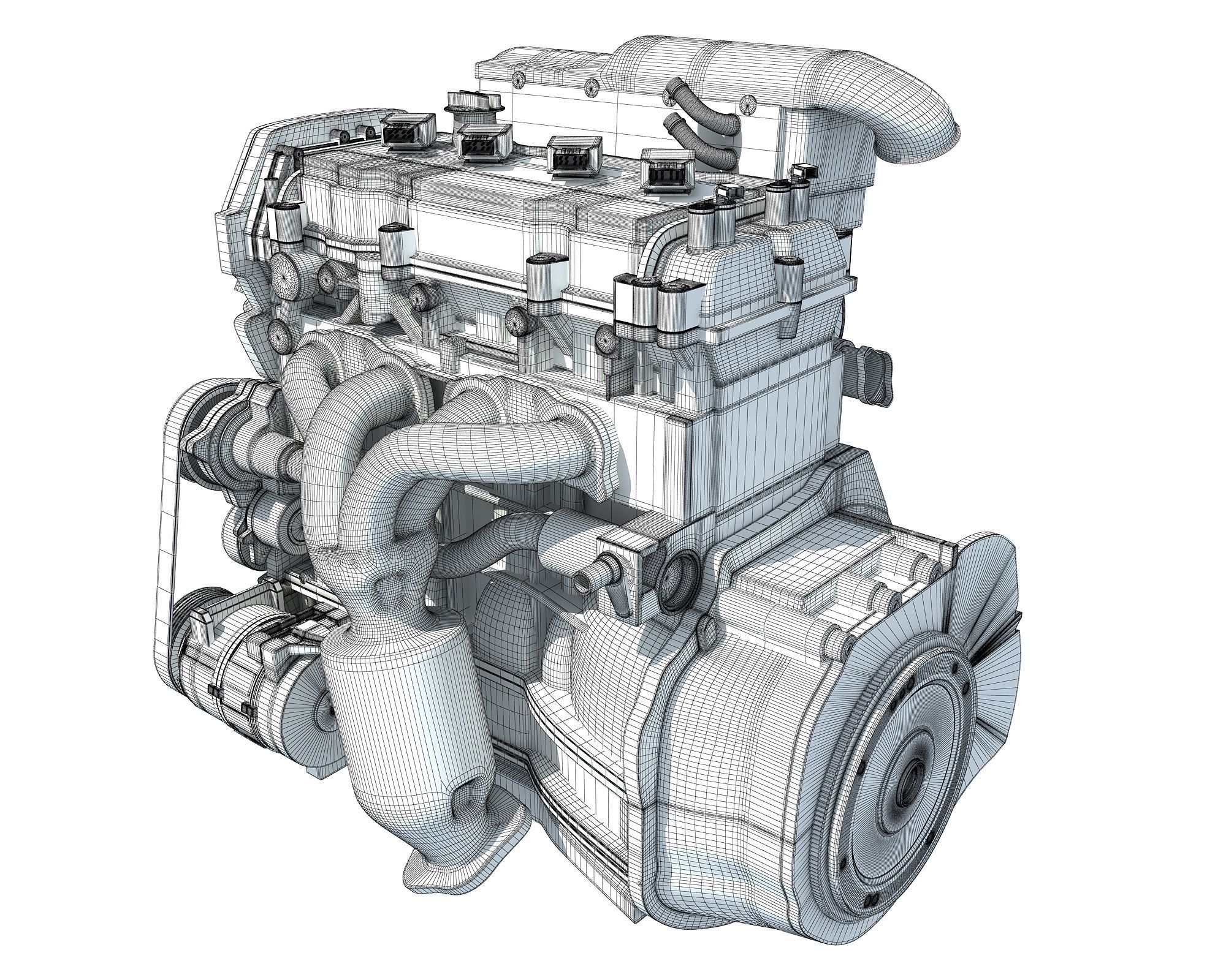 Generic Car Engine 3D model_15