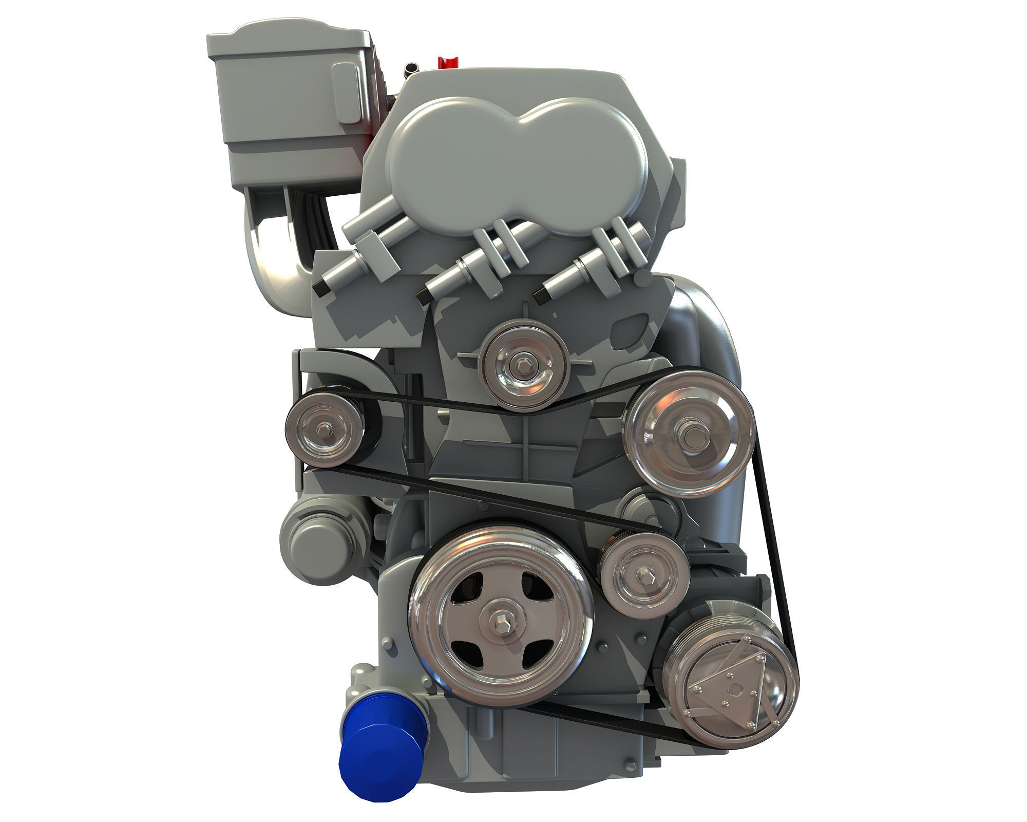 Generic Car Engine 3D model_4