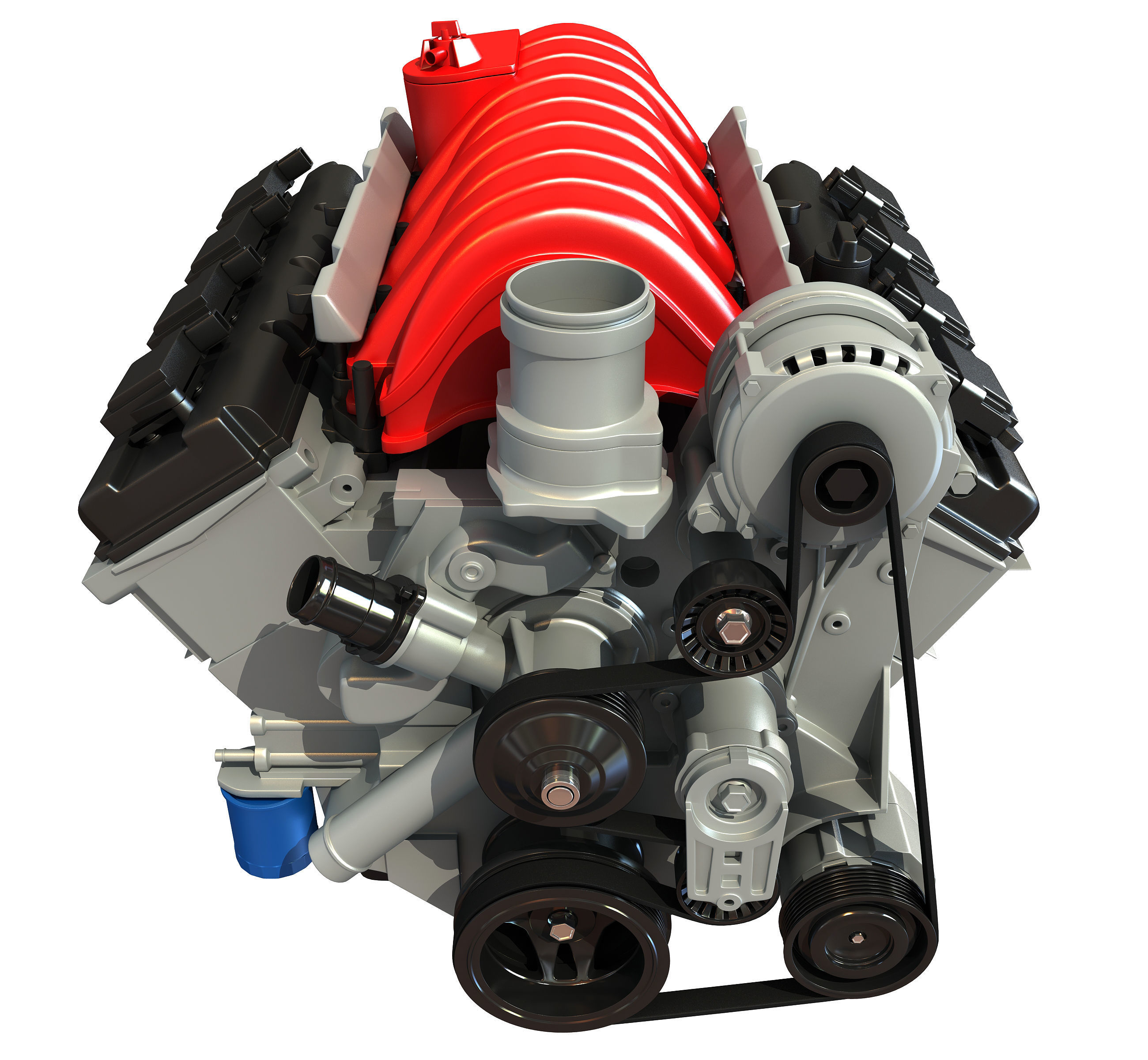 V8 Car Engine 3D model_8