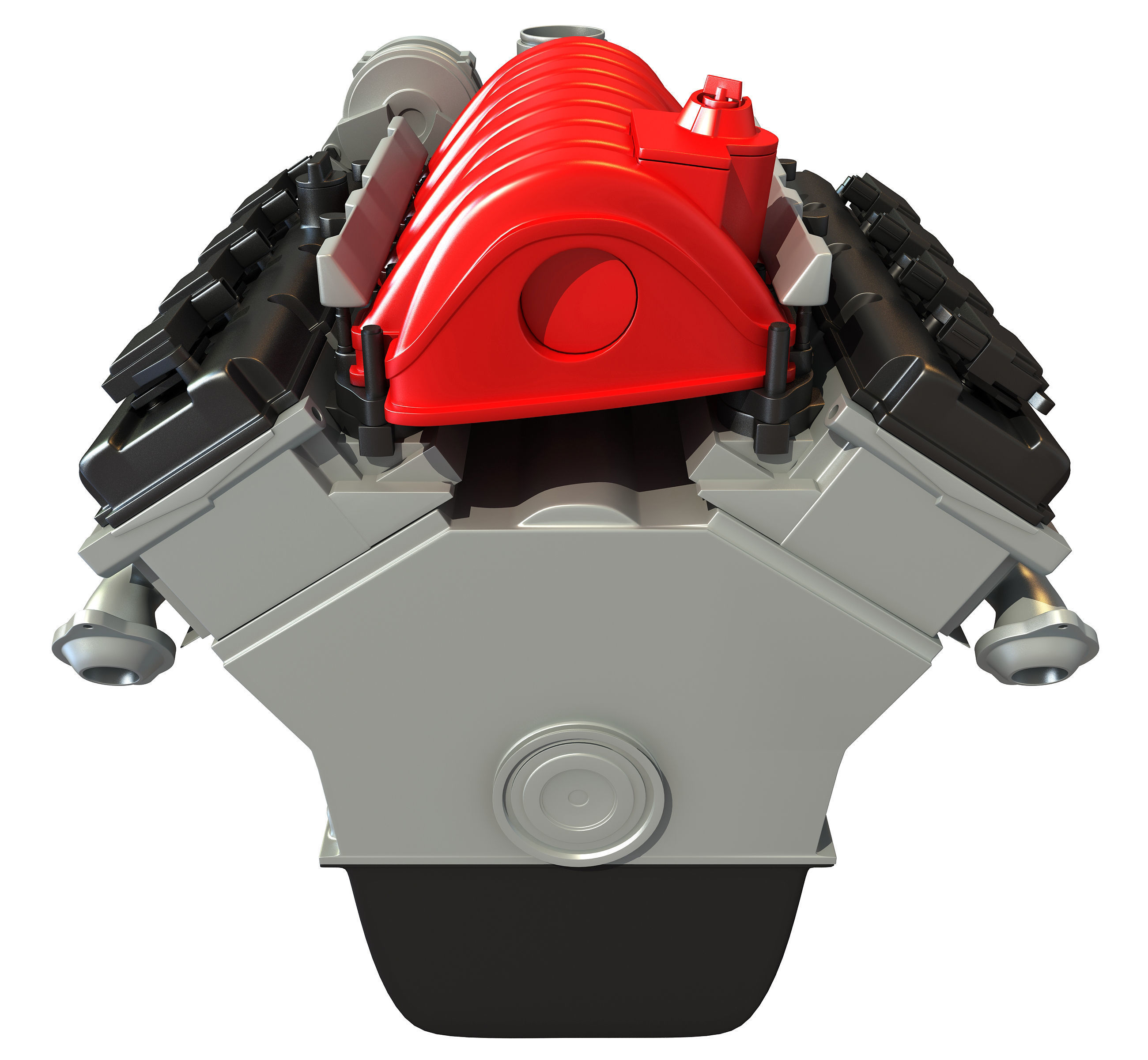 V8 Car Engine 3D model_5