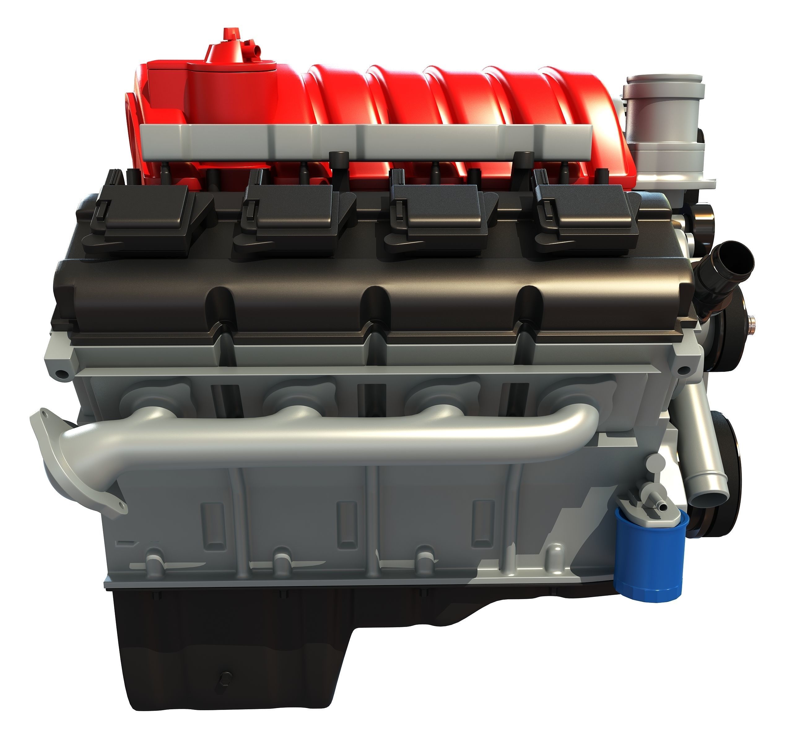 V8 Car Engine 3D model_9