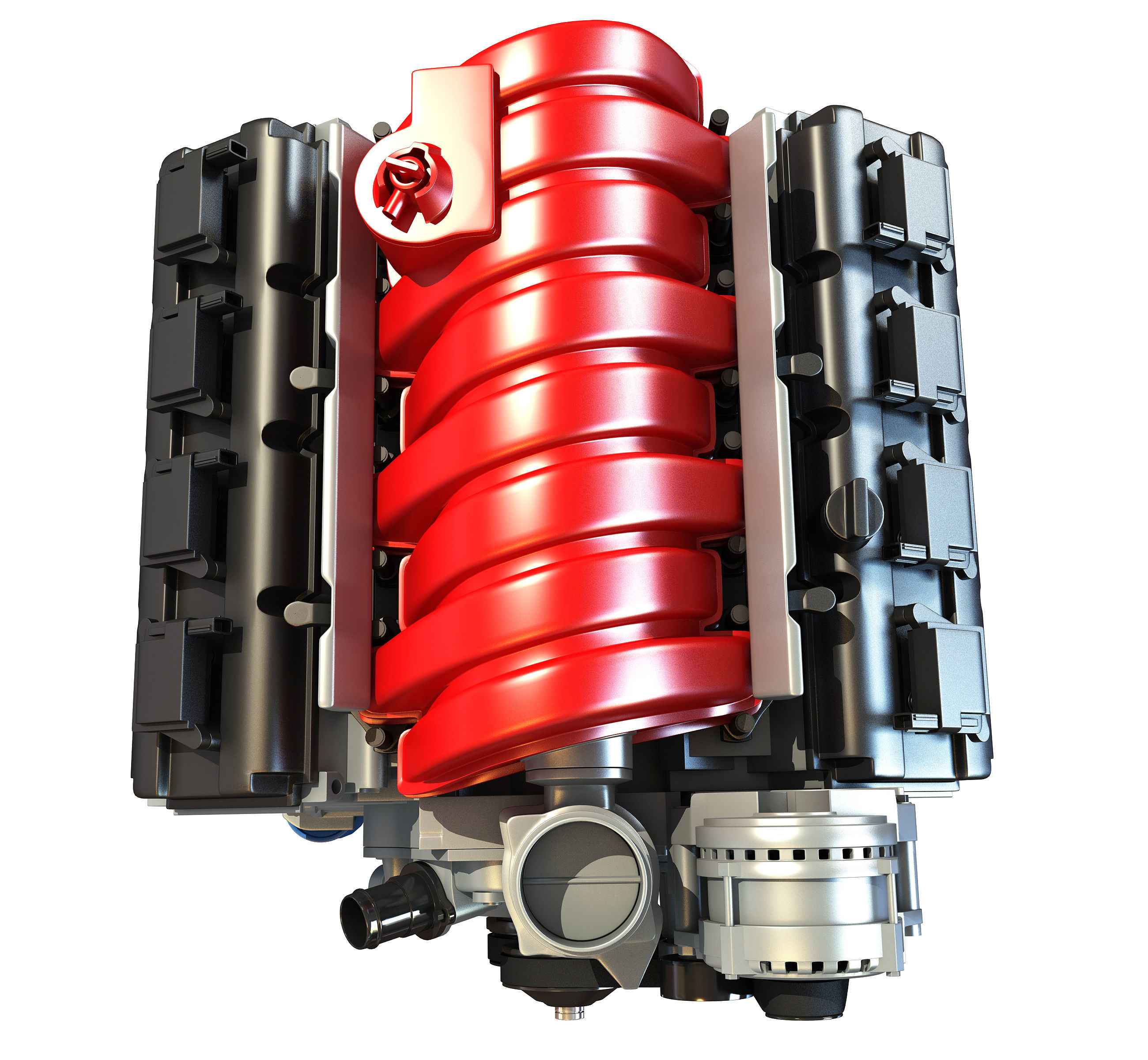 V8 Car Engine 3D model_12
