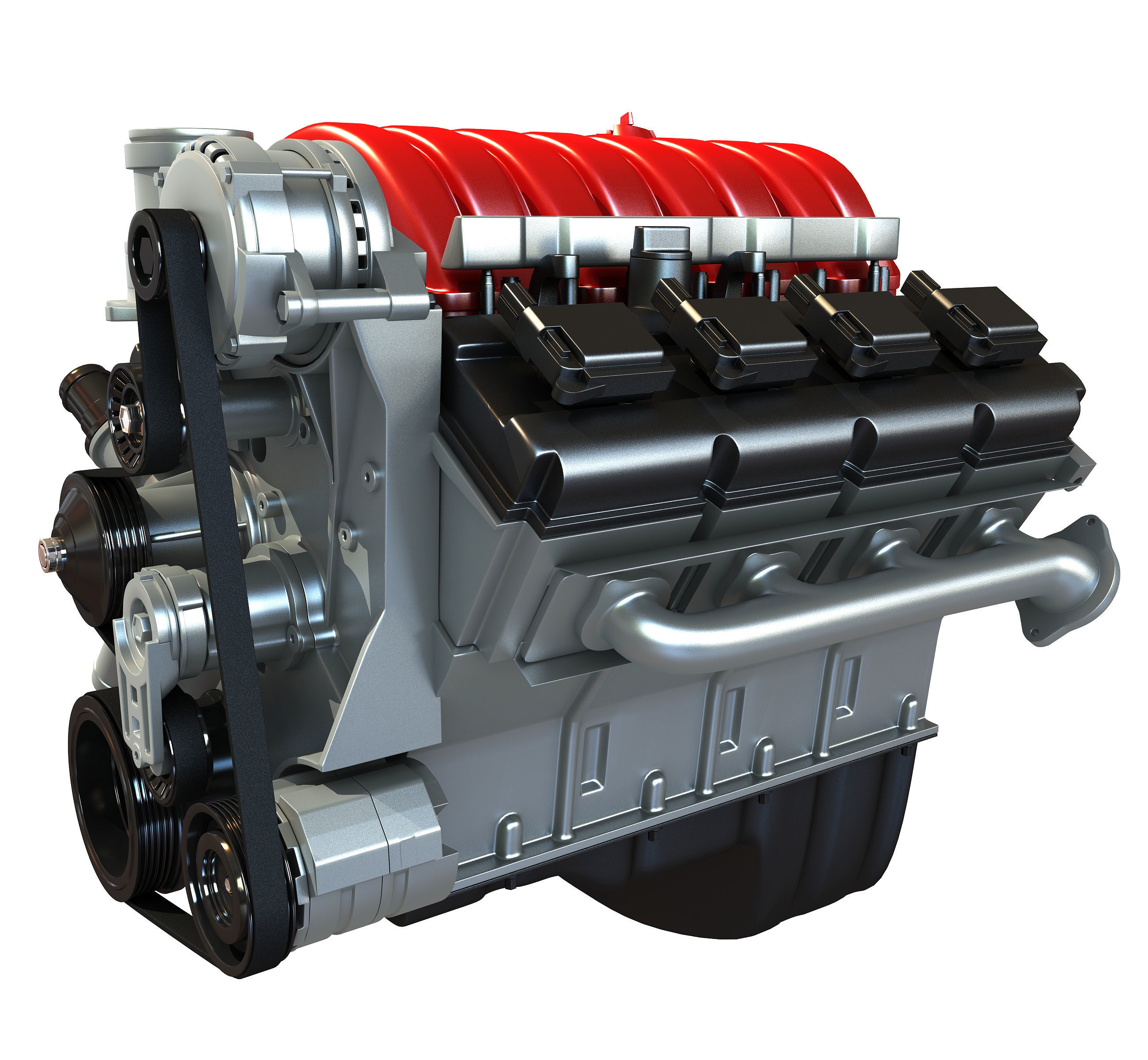 V8 Car Engine 3D model_1