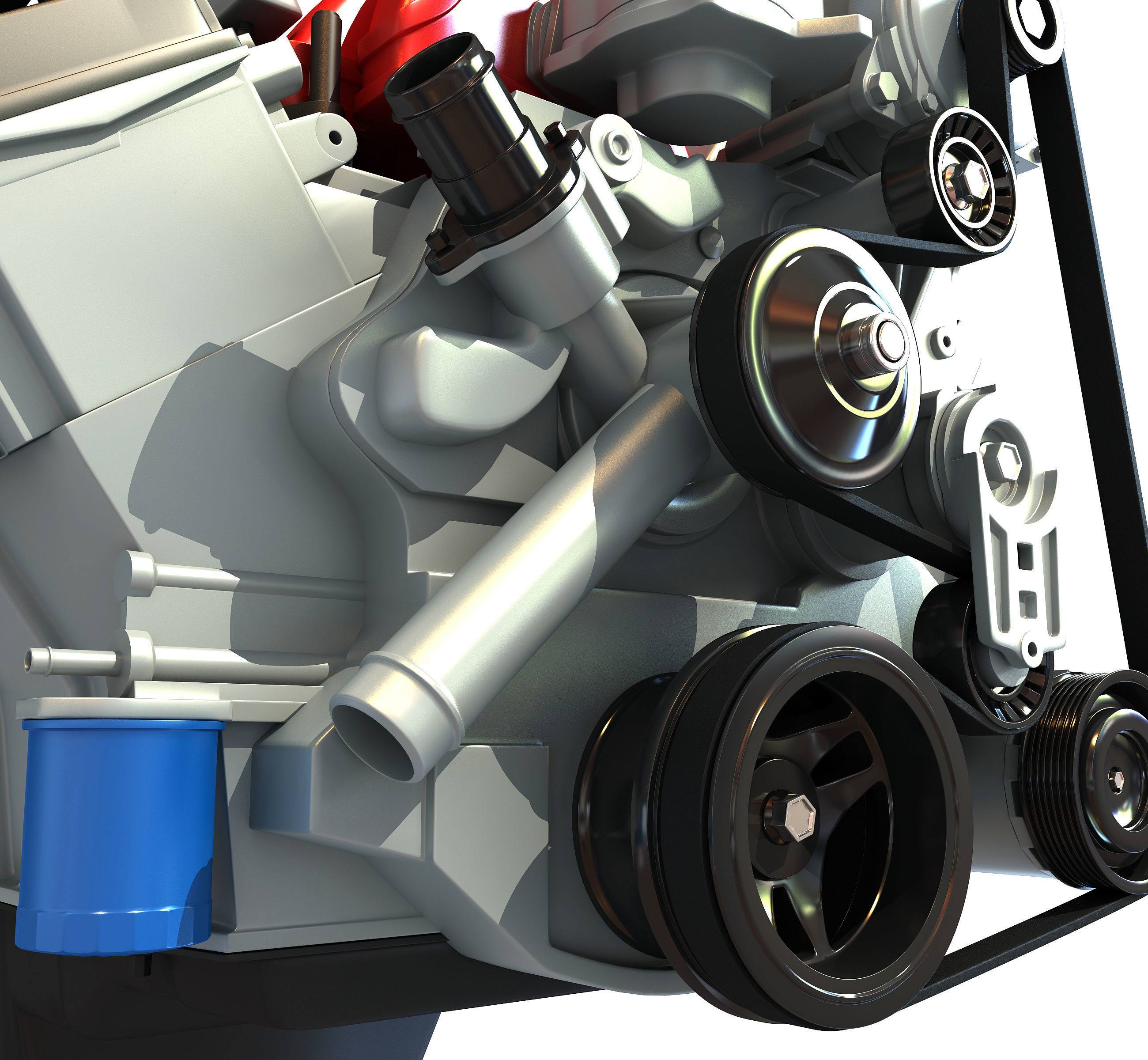 V8 Car Engine 3D model_13
