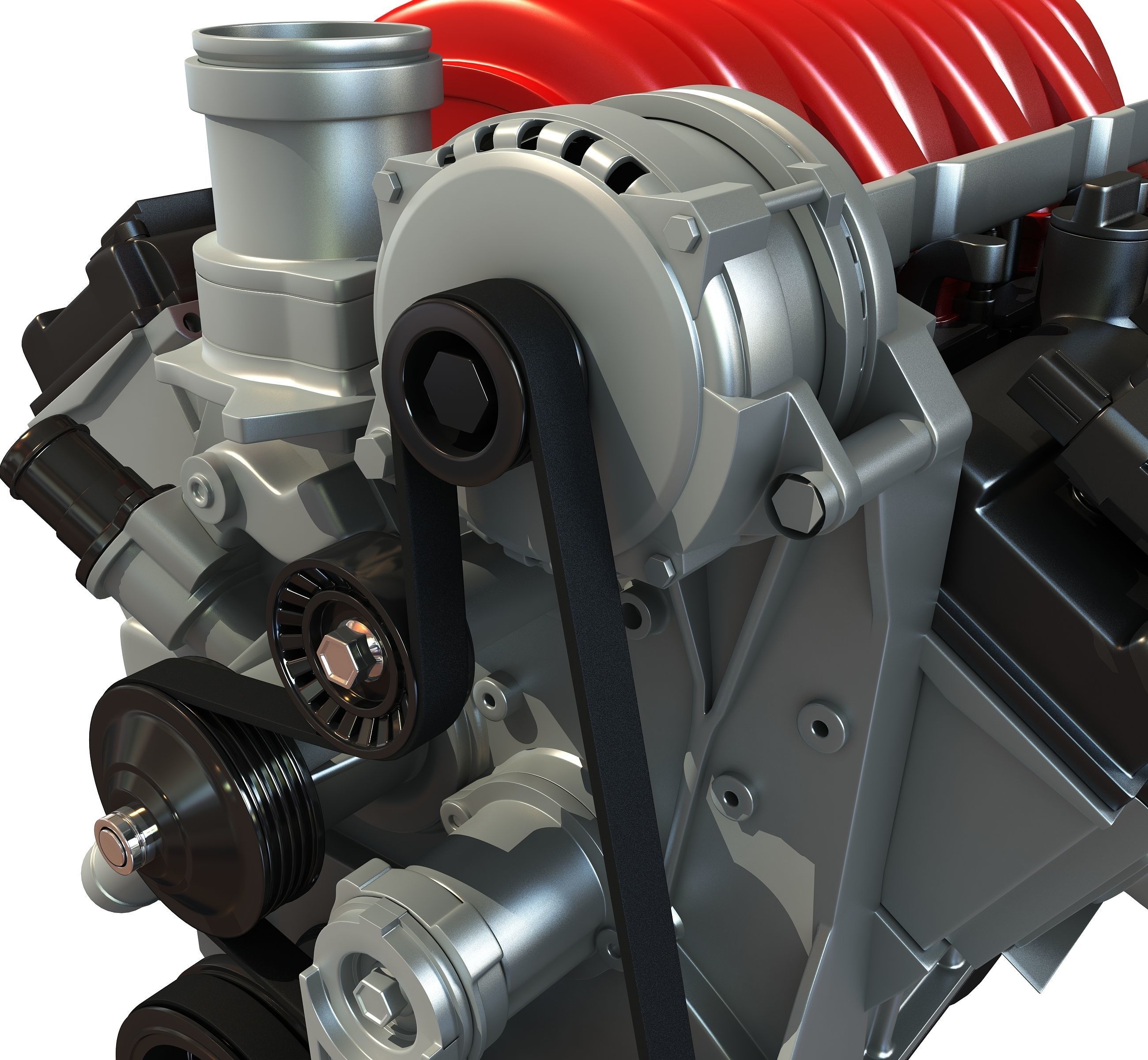V8 Car Engine 3D model_11