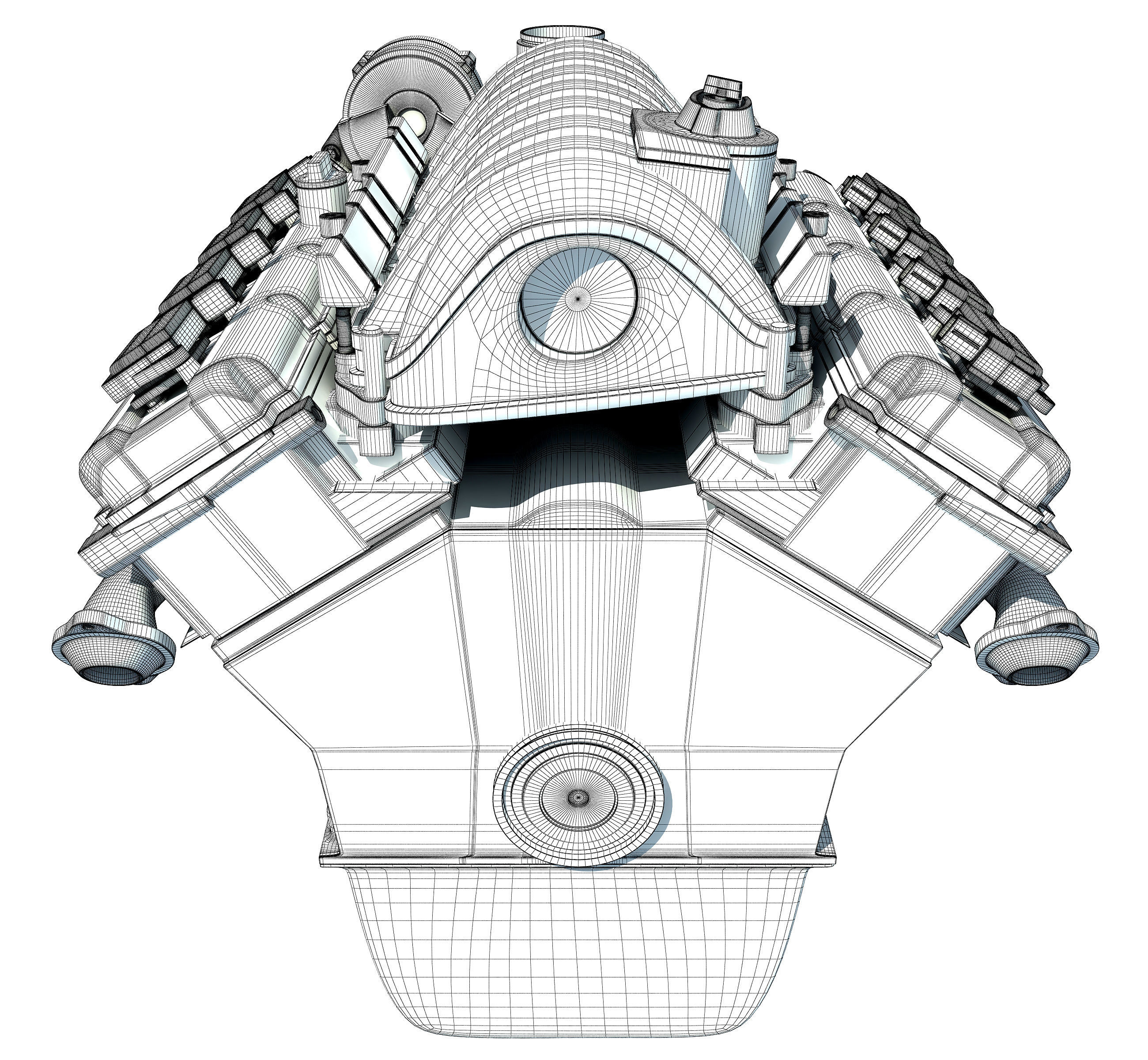 V8 Car Engine 3D model_18