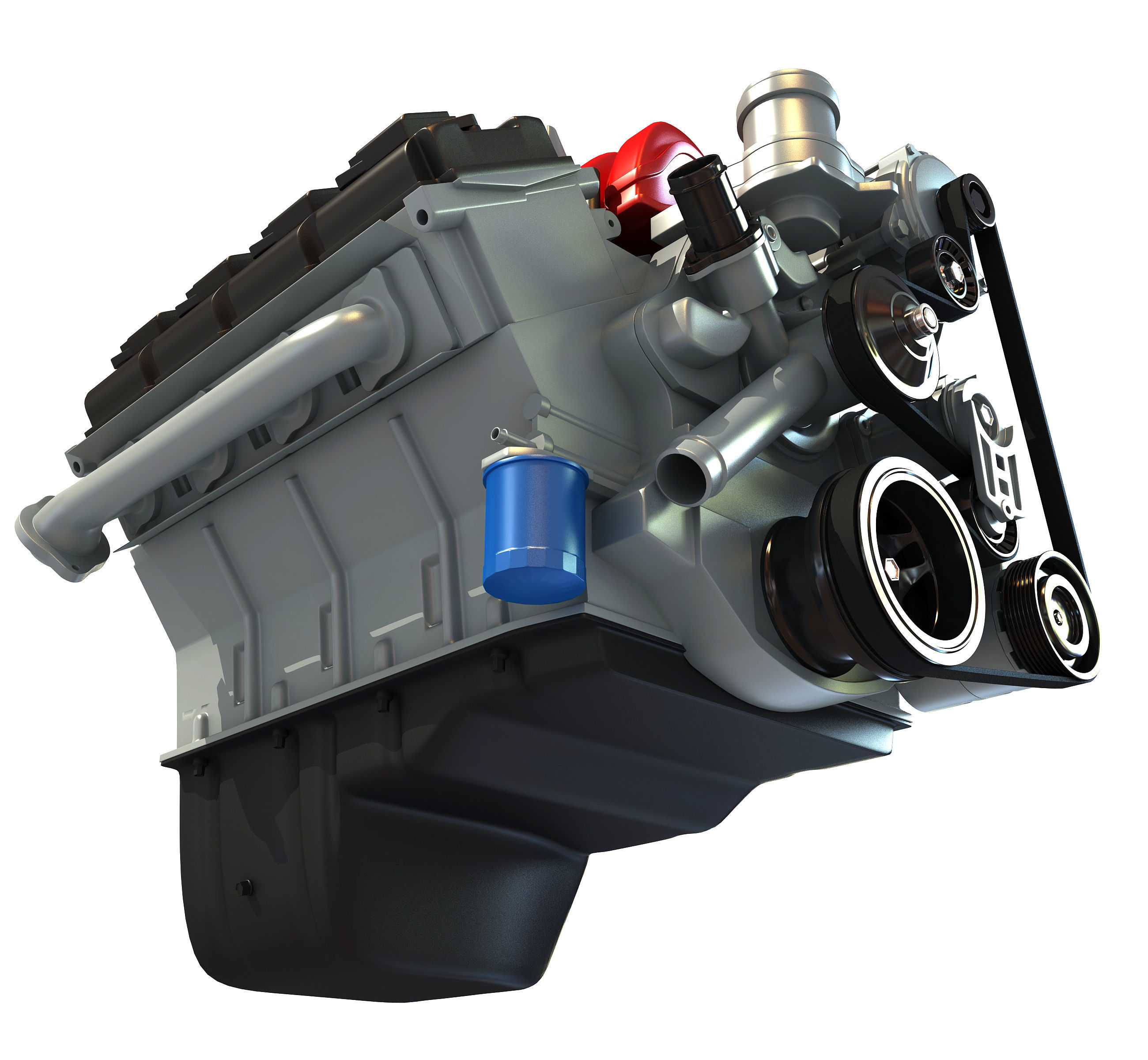 V8 Car Engine 3D model_10