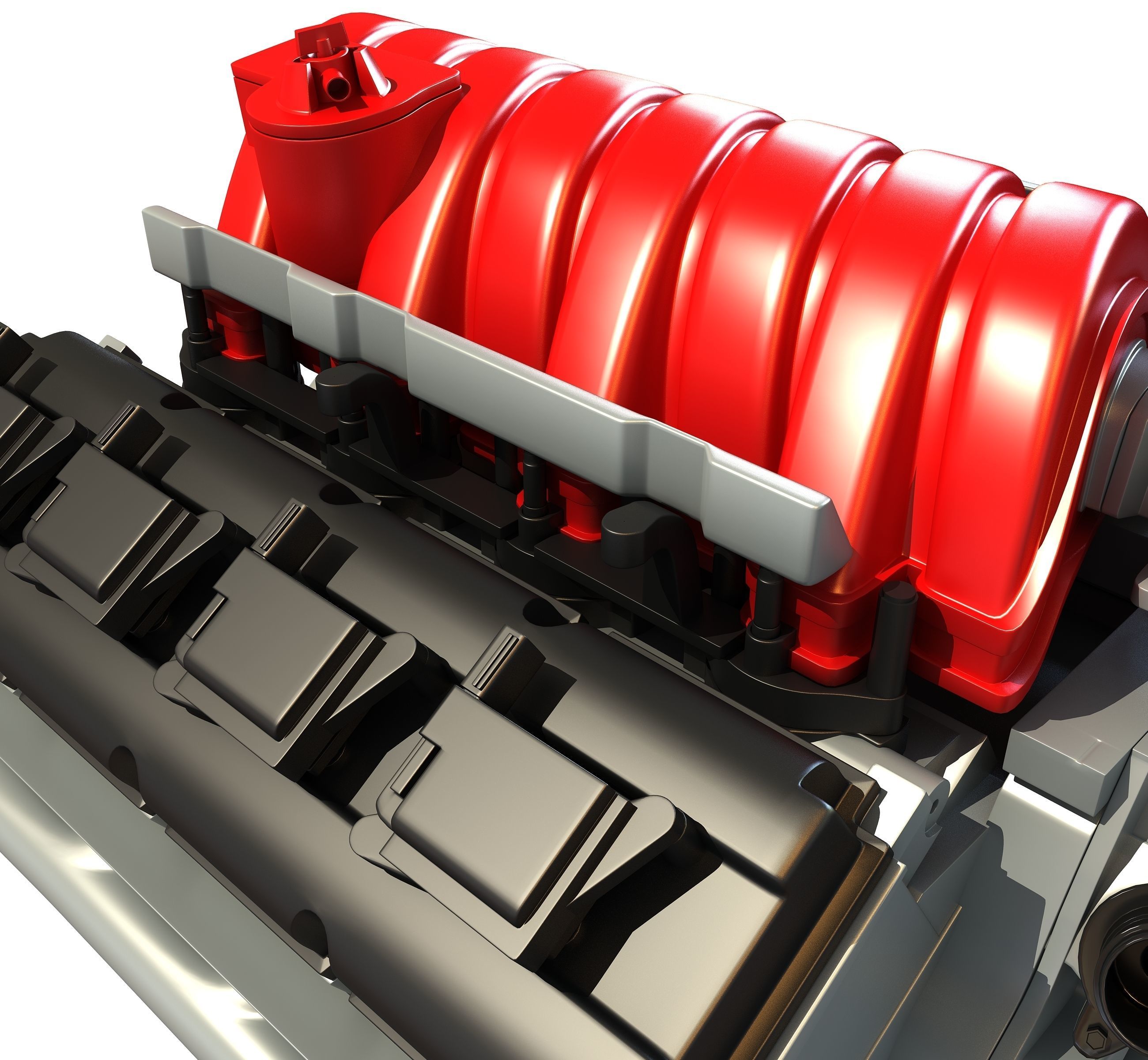 V8 Car Engine 3D model_14