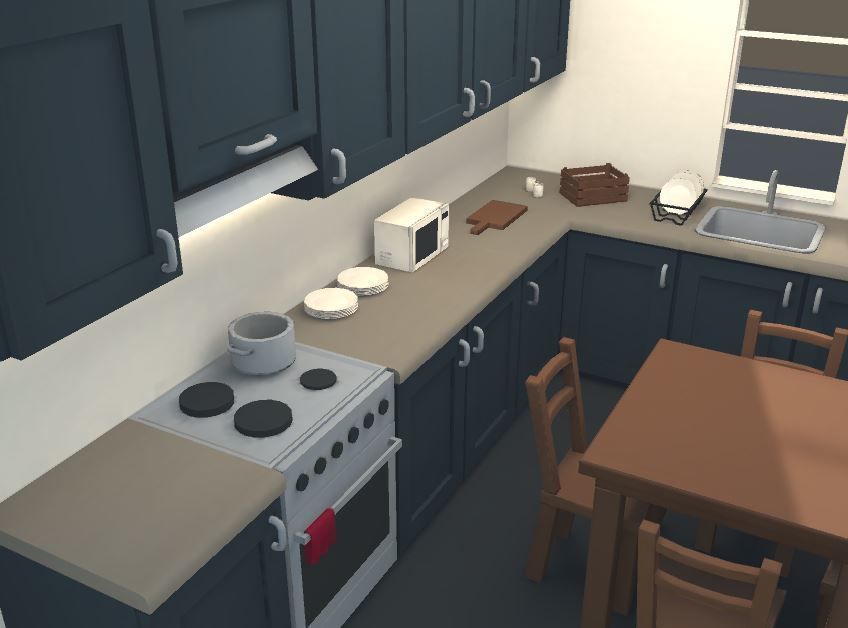 Low Poly Modular Kitchen Low-poly 3D model_1