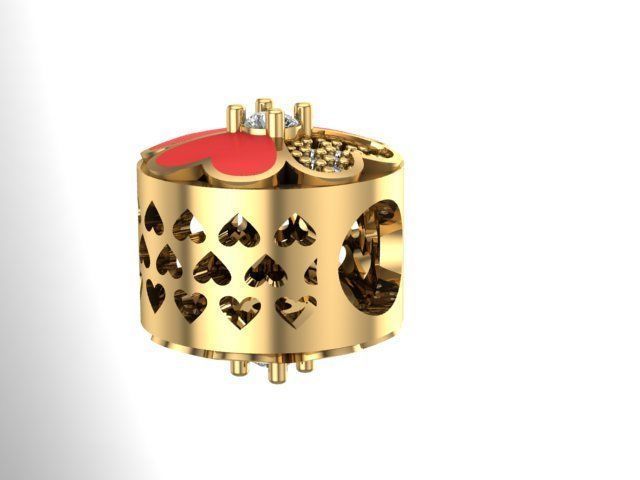 hearts with painted stones 3D print model_2