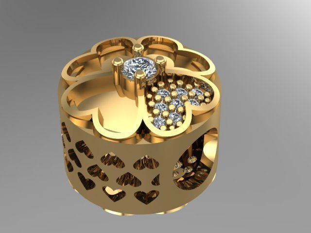 hearts with painted stones 3D print model_1