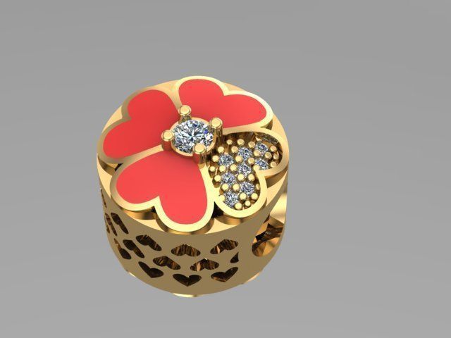 hearts with painted stones 3D print model