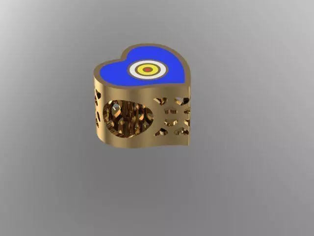 eye in painted heart charm ball 3D print model