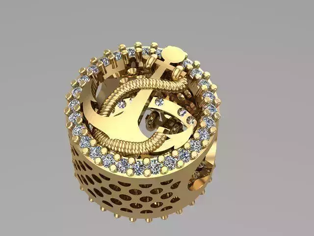 ship anchor charm ball  3D print model