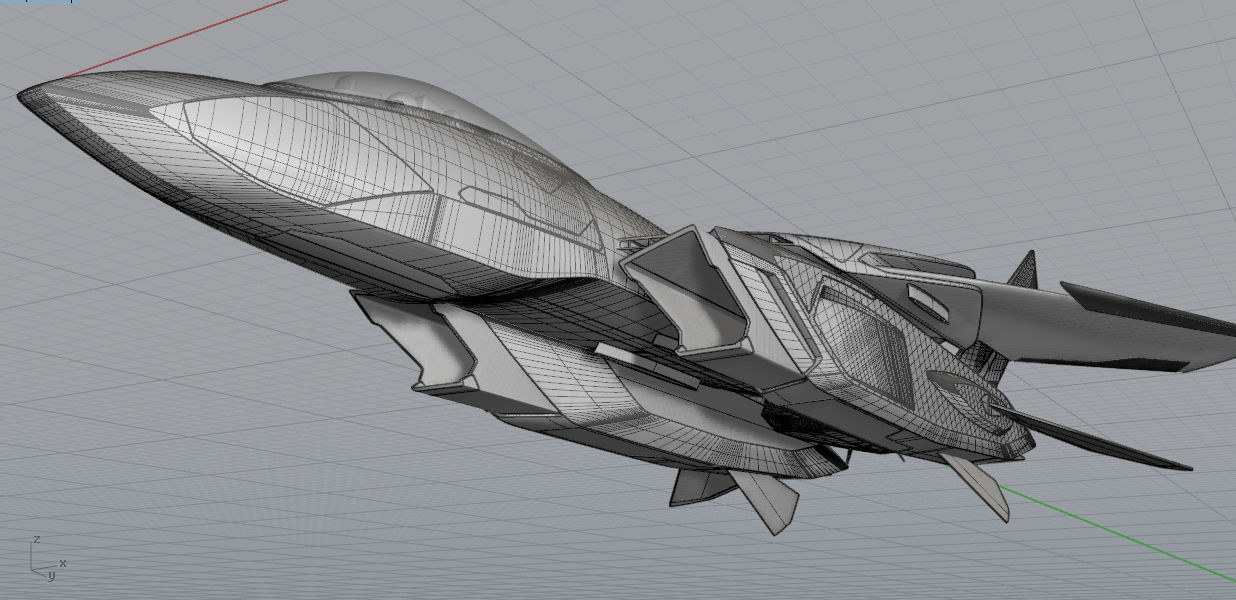 F-14  stealth concept Low-poly 3D model_3