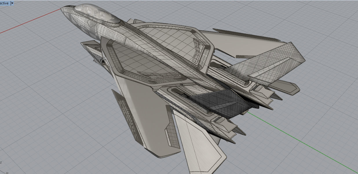 F-14  stealth concept Low-poly 3D model_4