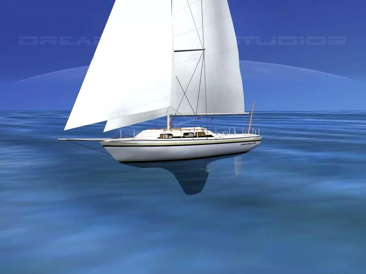 30 Foot Sailboat V01 3D model_0