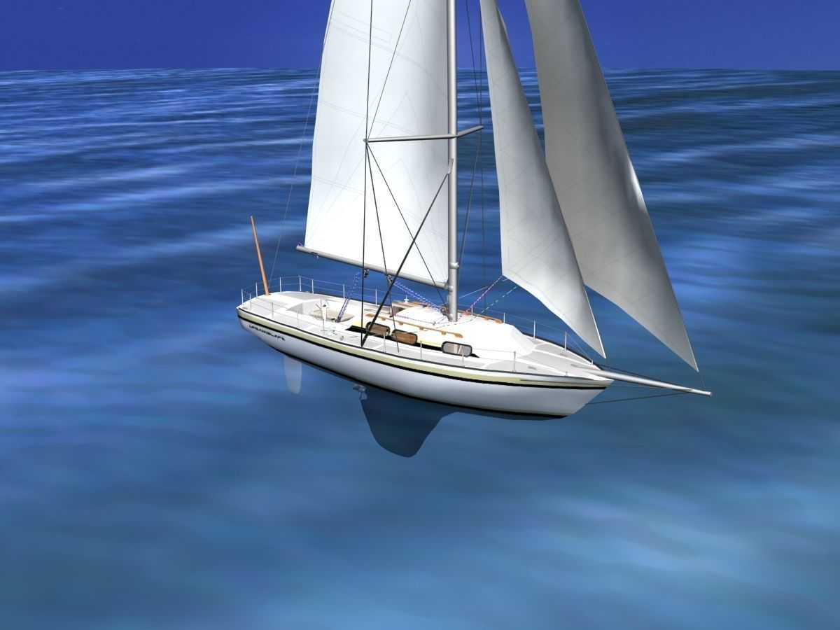 30 Foot Sailboat V01 3D model_3