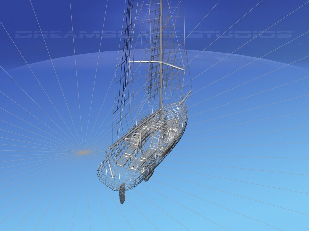 30 Foot Sailboat V01 3D model_17