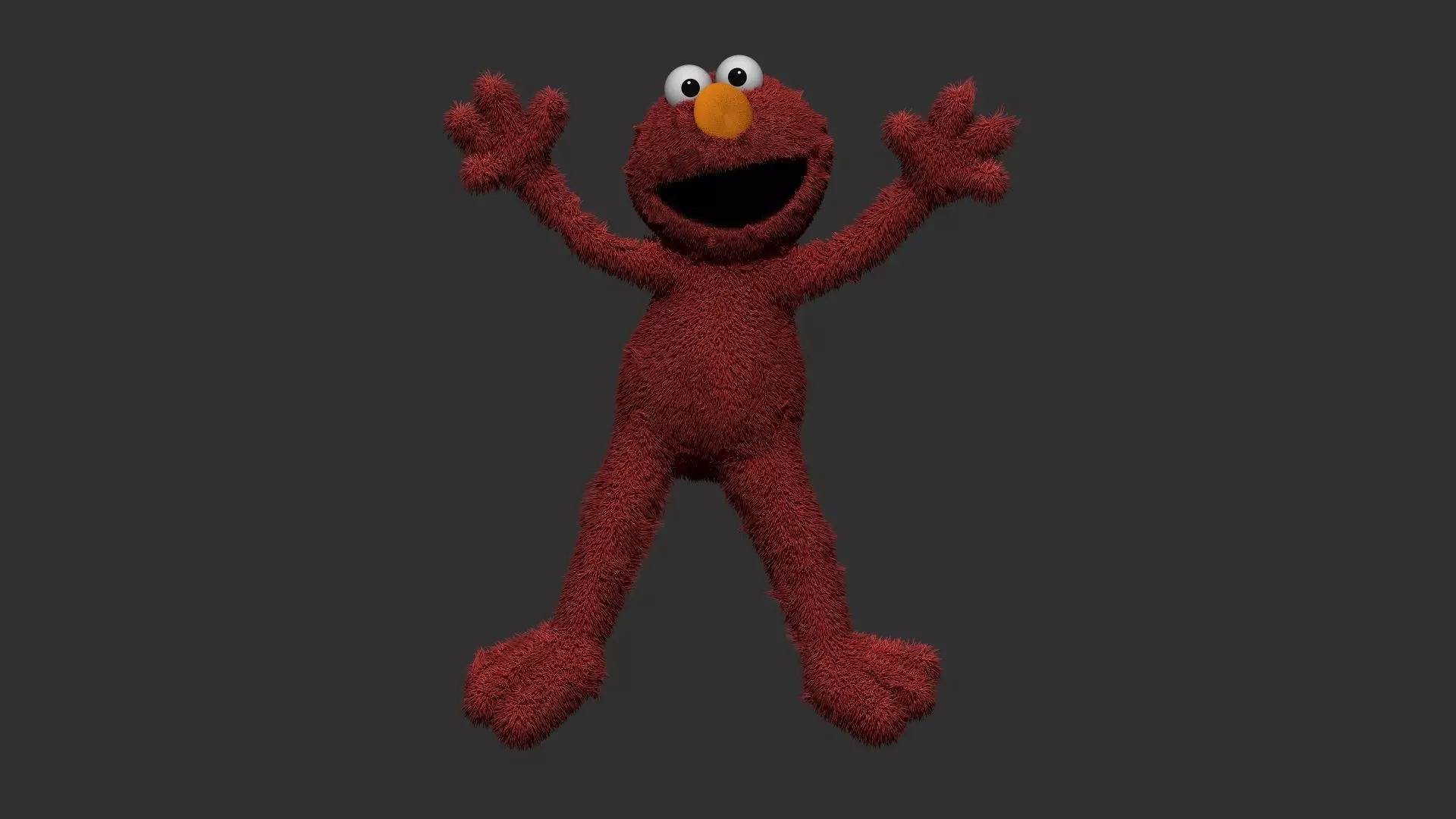 Elmo Cartoon Character HighPoly 3D model_0