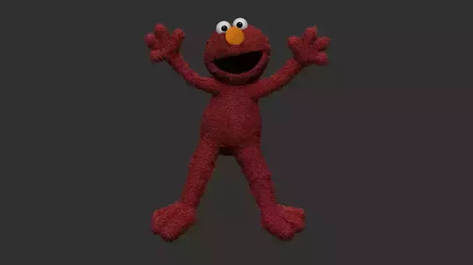 Elmo Cartoon Character HighPoly 3D model