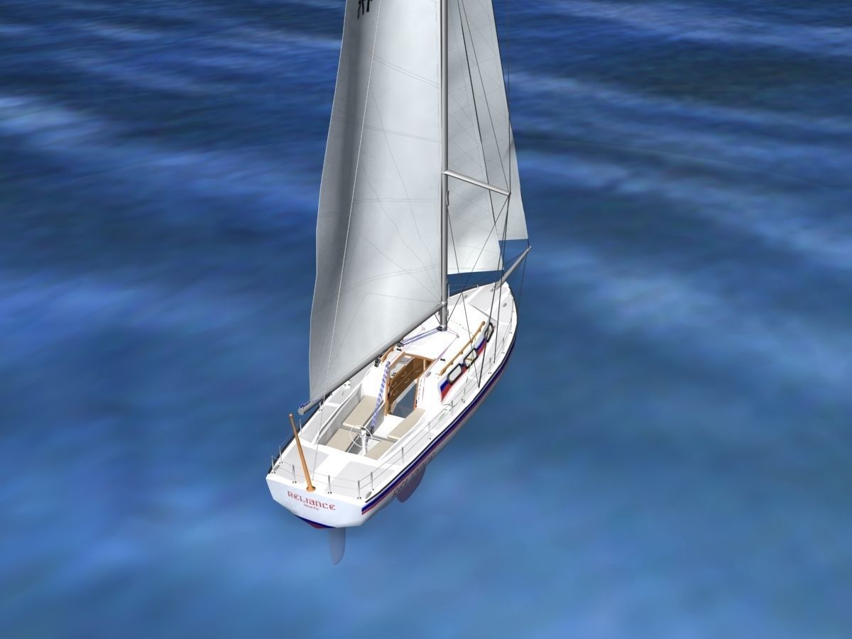 30 Foot Sailboat V03 3D model_4