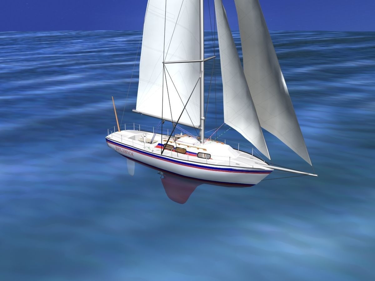 30 Foot Sailboat V03 3D model_7