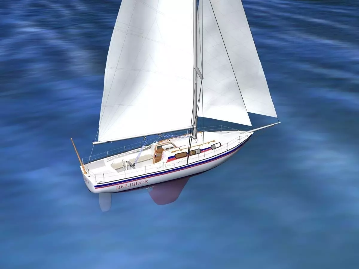 30 Foot Sailboat V03 3D model_0