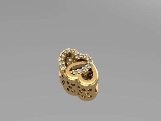 clenched hearts charm ball  3D print model