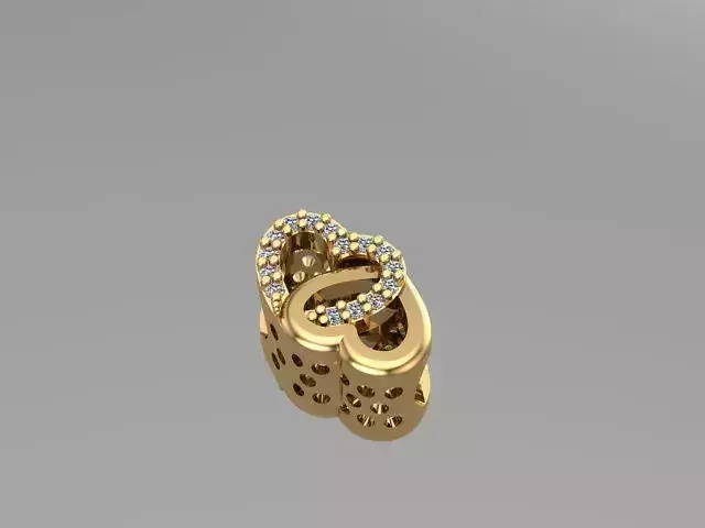 clenched hearts charm ball  3D print model
