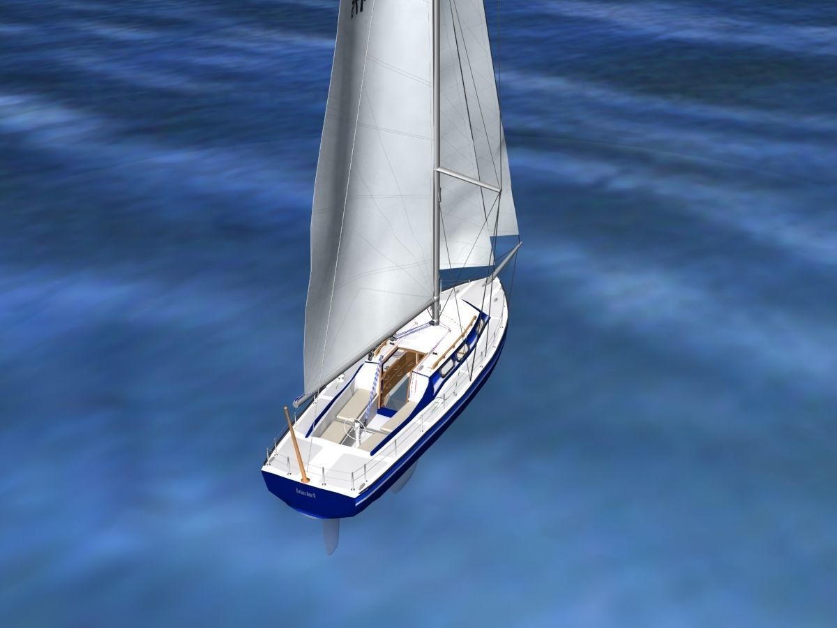 30 Foot Sailboat V07 3D model_6