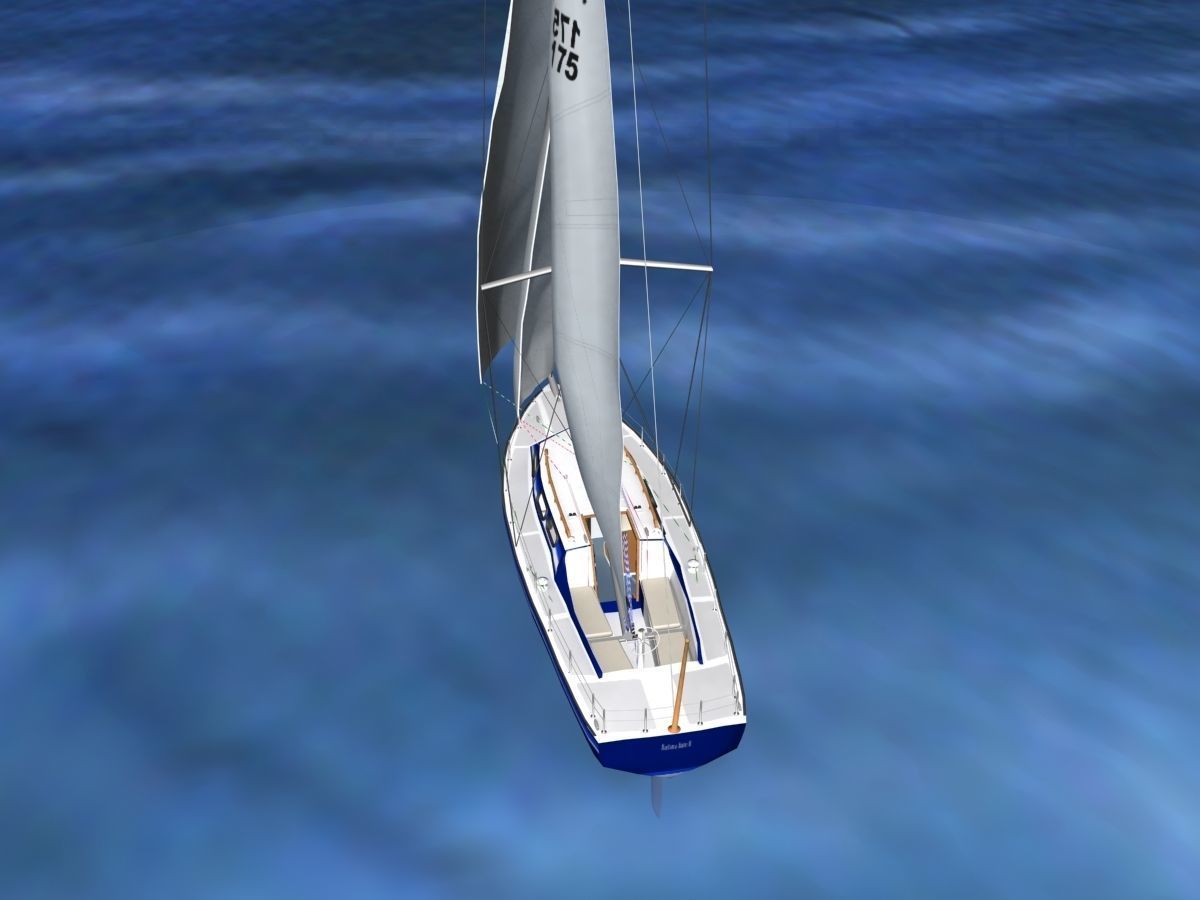 30 Foot Sailboat V07 3D model_7