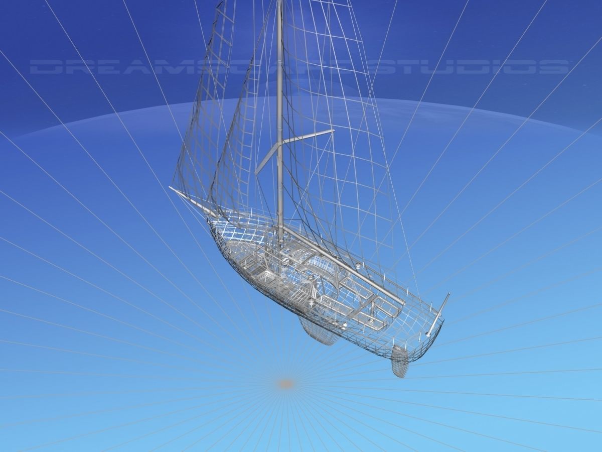 30 Foot Sailboat V07 3D model_17