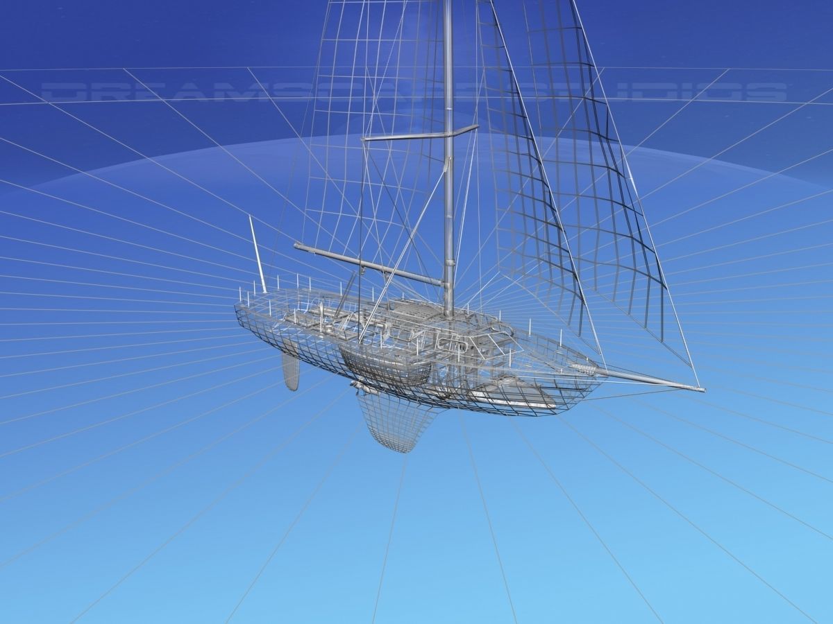 30 Foot Sailboat V08 3D model_12