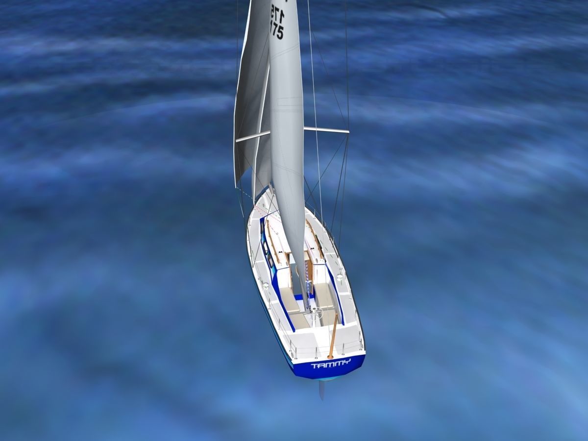 30 Foot Sailboat V08 3D model_7