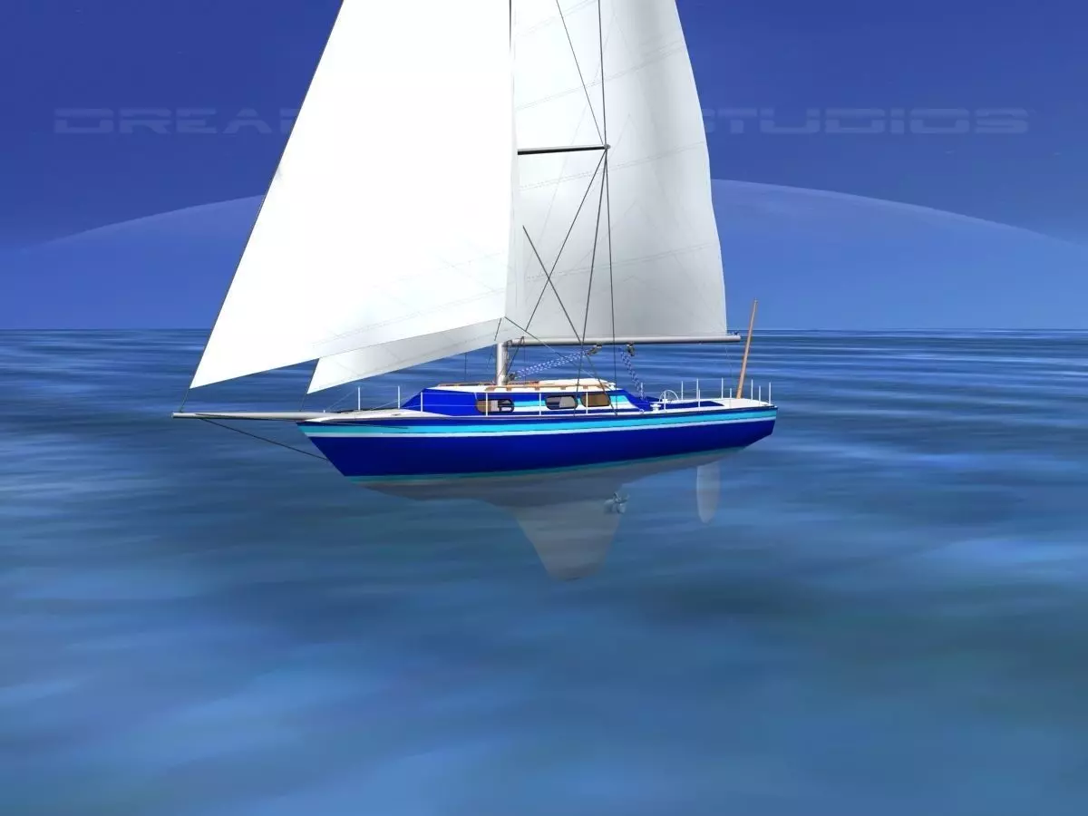30 Foot Sailboat V08 3D model_0