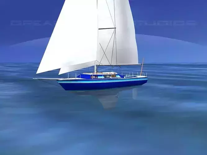 30 Foot Sailboat V08 3D model