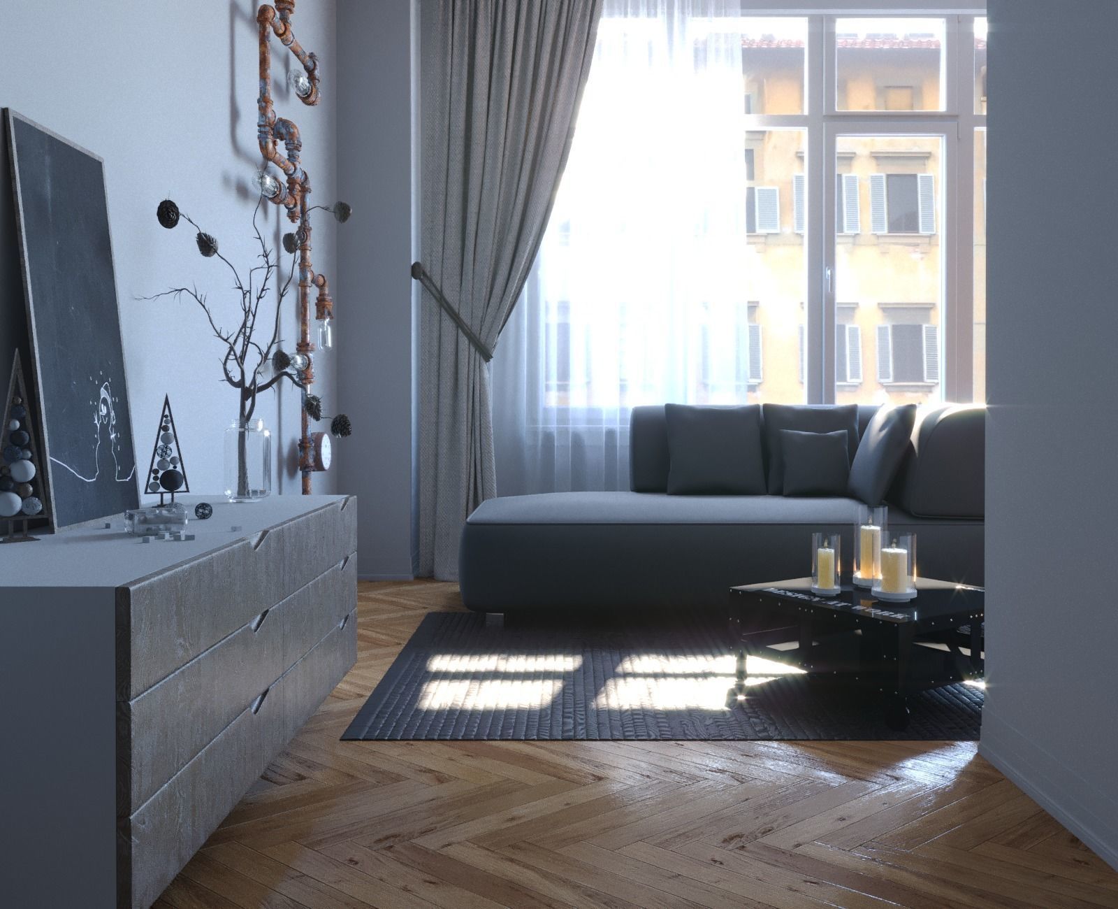 Living room 009 3D model_2