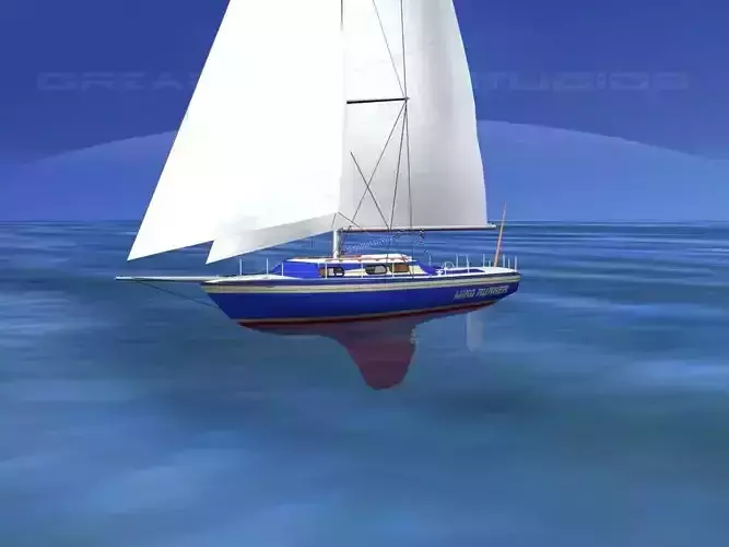 30 Foot Sailboat V10 3D model