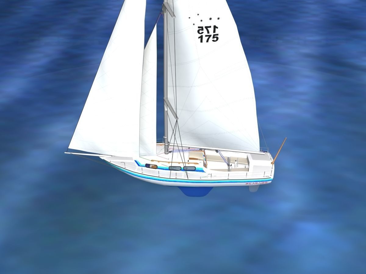 30 Foot Sailboat V11 3D model_9