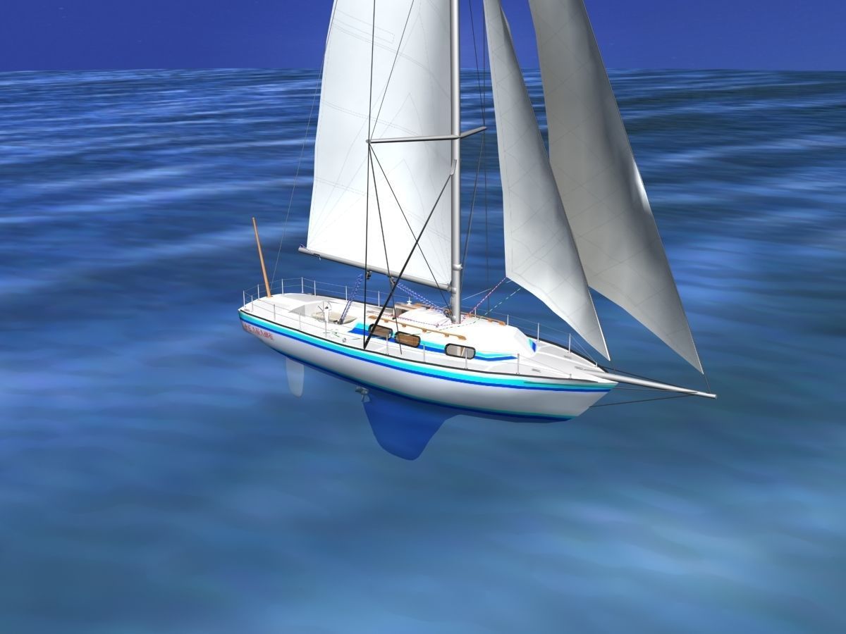 30 Foot Sailboat V11 3D model_3