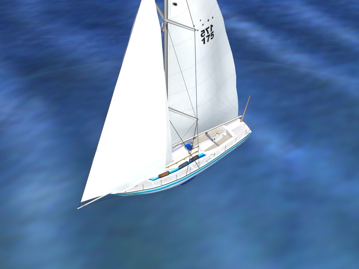 30 Foot Sailboat V11 3D model_10